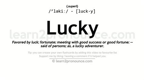 lucky 英文|Lucky Definition & Meaning